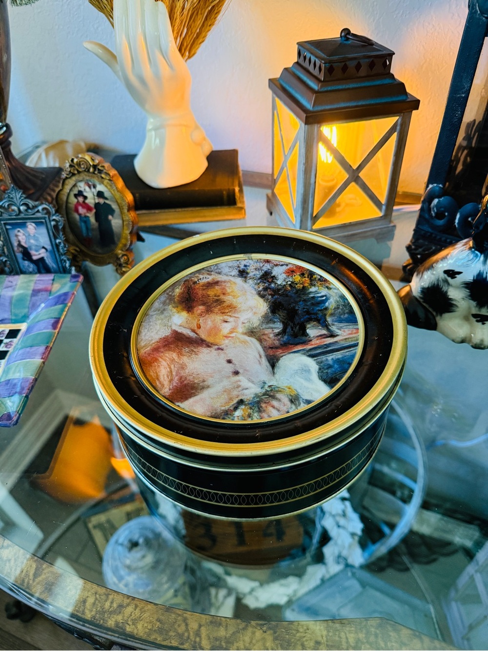 Mystery Vintage Bundle-Renoir Tin-Filled with Vintage Home Decor Items 1800-1970 - Picture 6 of 16
